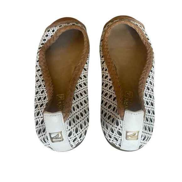 New Sperry White Tan Flats Shoes Size 8 - Picture 3 of 5